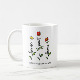 Mug Accueil Sweet Accueil Nouveau Fleur d'adresse