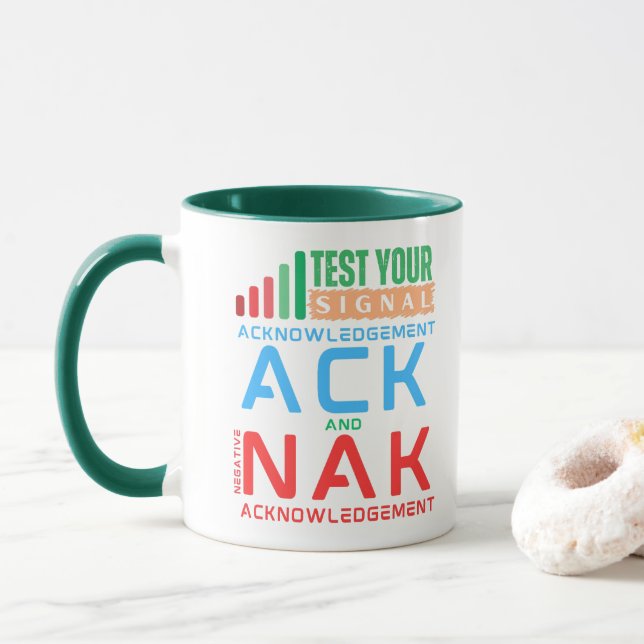 Mug Accusé de réception ACK et NAK dans la mise en rés (Avec donut)