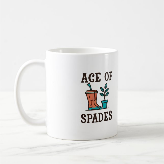 Mug Ace de Pique drôle jardinage nature plante pun (Gauche)