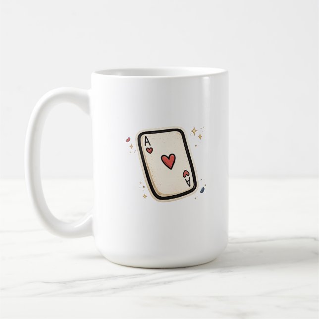 Mug Ace of Hearts Minimal Playing Card Art (Gauche)