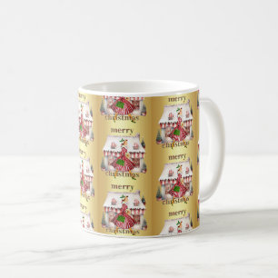 Mug Achats de Noël de dame de vintage de 1950