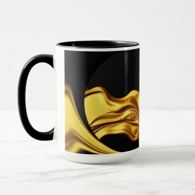 Mug Achempong Or Liquide Doré Noir Art monochrome (Gauche)