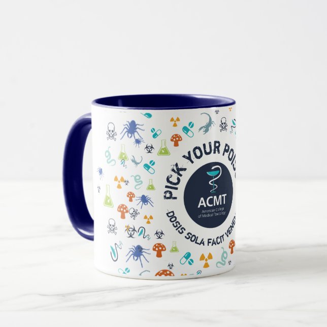 Mug ACMT Choisissez votre poison Bleu à deux tons de c (Devant gauche)