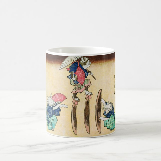 Mug Acrobat Cat, Hiroshige, Ukiyo-e (Centre)