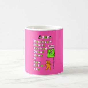 Mug Acronyme de grossesse Arrière - plan rose Fille Mu