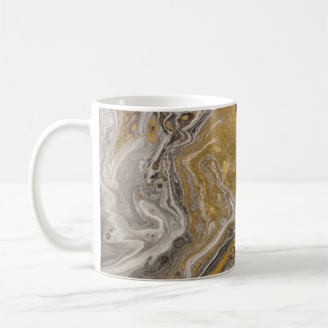Mug Acrylique marbré, texture inspirée de la nature. (Gauche)