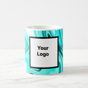 Mug Acrylique noire bleu pour marbre ajouter votre log