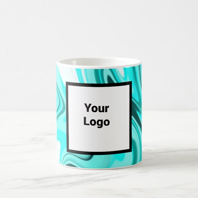 Mug Acrylique noire bleu pour marbre ajouter votre log (Centre)