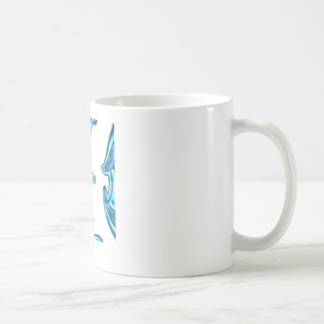 Mug Action Cyan Turquoise Graffiti Abstrait Imprimer (Droite)