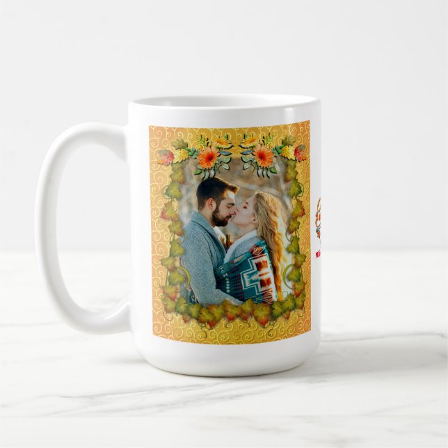 Mug Action de grâce Automne Feuille d'érable et Tourne (Gauche)