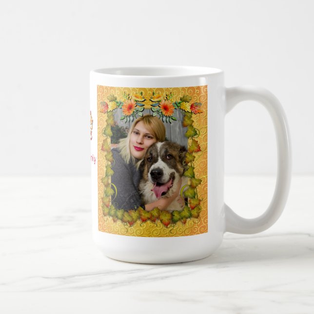 Mug Action de grâce Automne Feuille d'érable et Tourne (Droite)