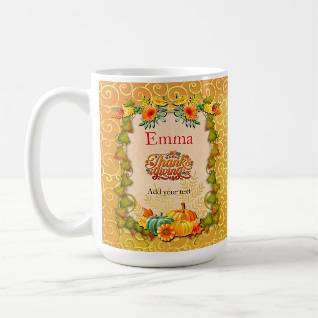 Mug Action de grâce Automne Feuilles d'érable et citro (Gauche)