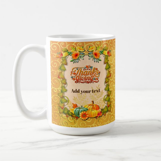 Mug Action de grâce Automne Feuilles d'érable et citro (Gauche)