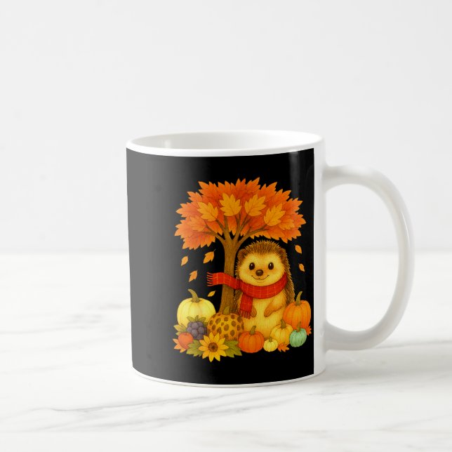 Mug Action de grâce Automne Hérisson Feuille Arbre d'a (Droite)