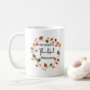 Mug Action de grâce Feuilles d'automne Reconnaissant M