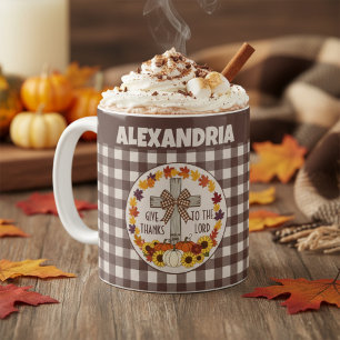 Mug Action de grâce Rendez grâce au Seigneur Marbré Br