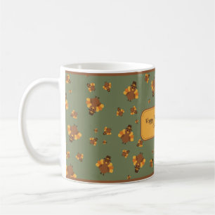 Mug Action de grâce Vert d'automne Dinde