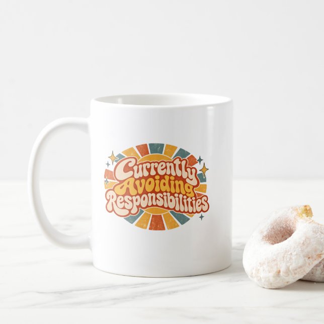 Mug Actuellement en train d'éviter les responsabilités (Avec donut)