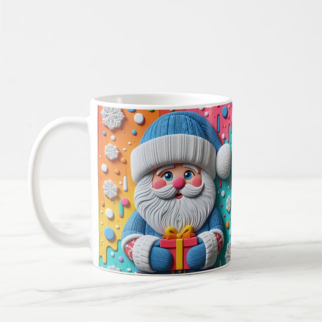 Mug AD 017 - Graphique numérique de Noël Père Noël 3d  (Gauche)