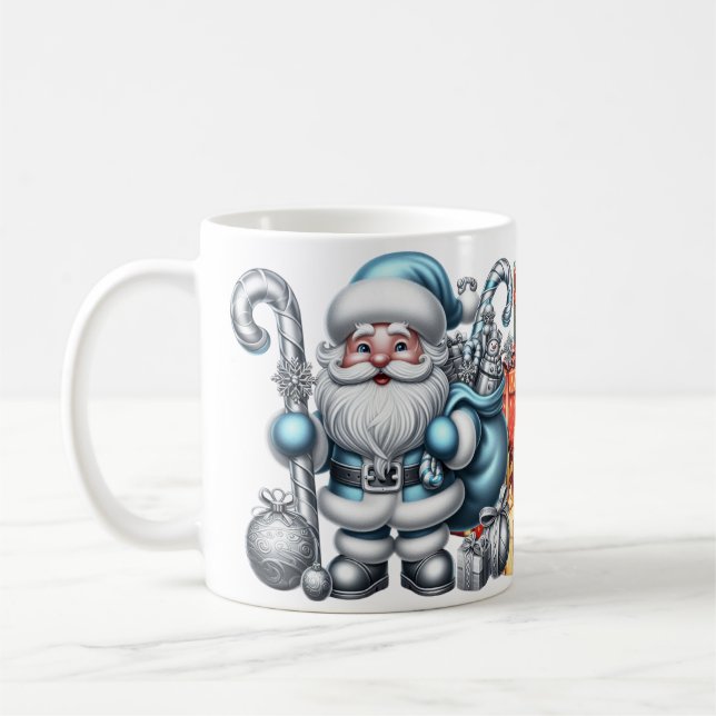 Mug AD 021 - Noël graphique numérique Santa Claus 3d (Gauche)