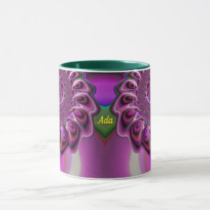 Mug ADA ~ Zany 3D Fractal ~ Rose violet vert