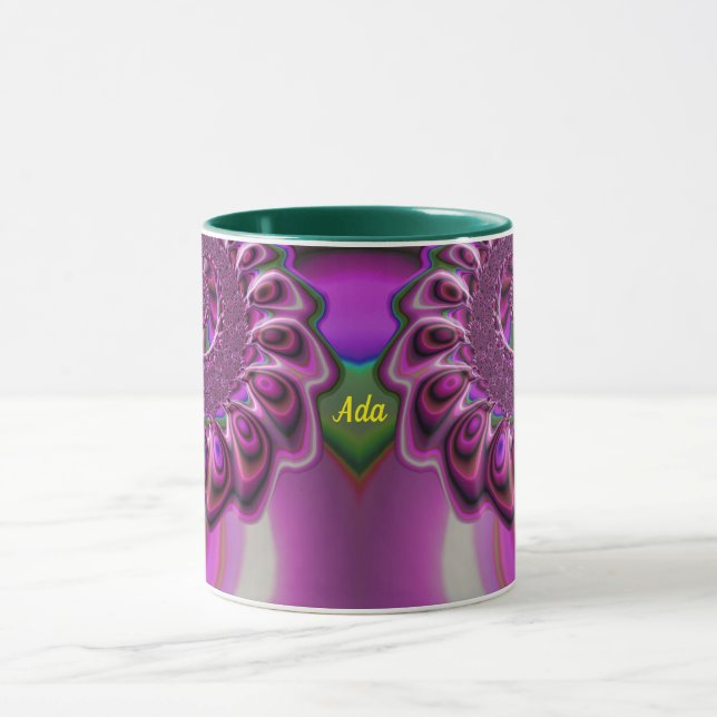 Mug ADA ~ Zany 3D Fractal ~ Rose violet vert (Centre)