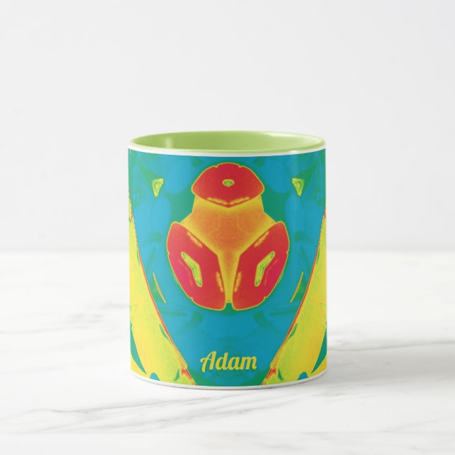 Mug ADAM ~ Zany 3D ~ Jaune rouge bleu bleu (Centre)