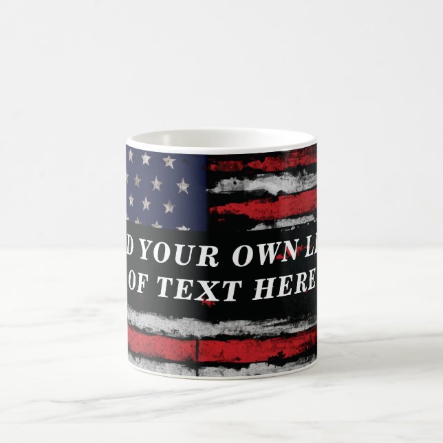 Mug Add your own text on grunge American flag (Centre)