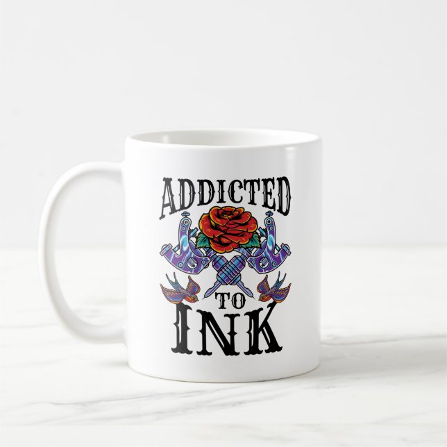 Mug Addicité à l'encre tatoué amoureux de tatouage (Gauche)