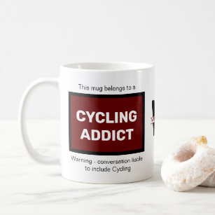 Mug Addict à vélo Ajouter votre nom Monogramme initial