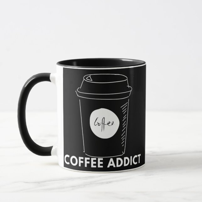 Mug Addict Café Cappuccino Espresso Latte Drinker (Gauche)