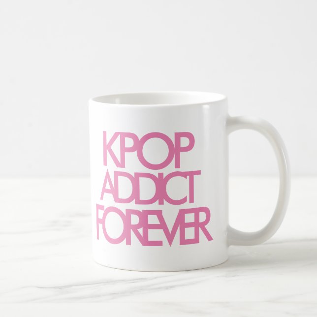Mug Addict Kpop Forever | Music Fan Cadeau rose (Droite)