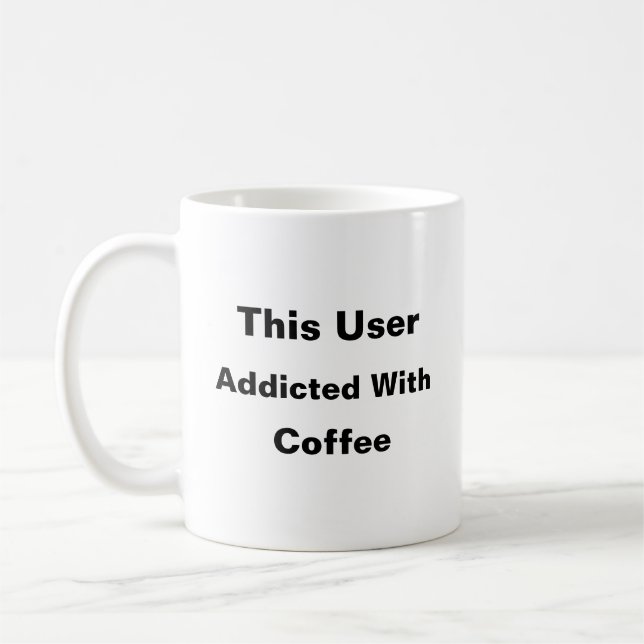 Mug Addictions au café Humour amusant (Gauche)