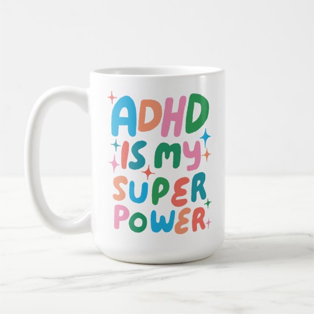 Mug ADHD est ma super-puissance joyeux bulles amusante (Gauche)