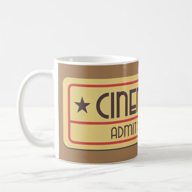 Mug Admettre un billet de cinéma Vintage (Gauche)