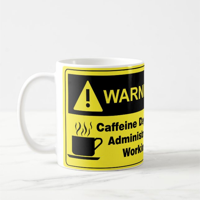 Mug Administrateur d'avertissement de caféine (Gauche)