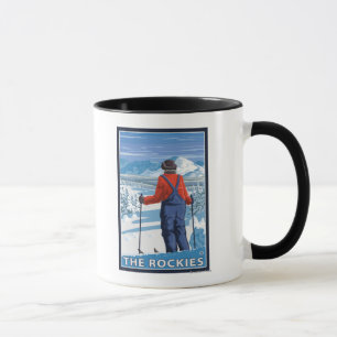 Mug Admirer de skieur - les Rocheuses