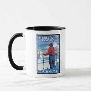 Mug Admirer de skieur - loge de Timberline, Orégon
