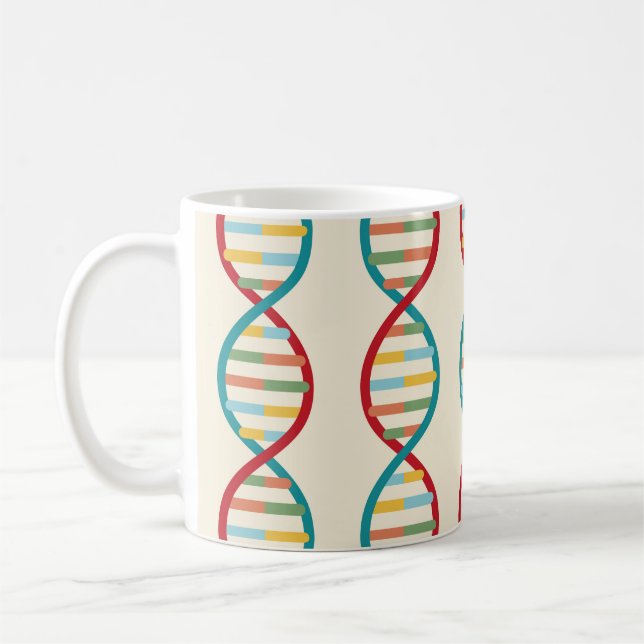 Mug ​ ADN ​ Mid Century Moderne Biologie STEM Crème à  (Gauche)