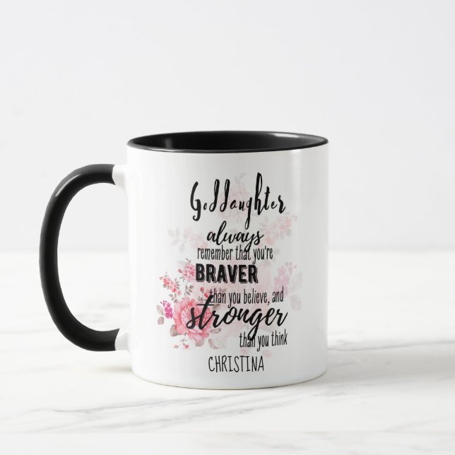 Mug Adolescent GODDAUGHTER Citation Motivationnelle Fl (Gauche)