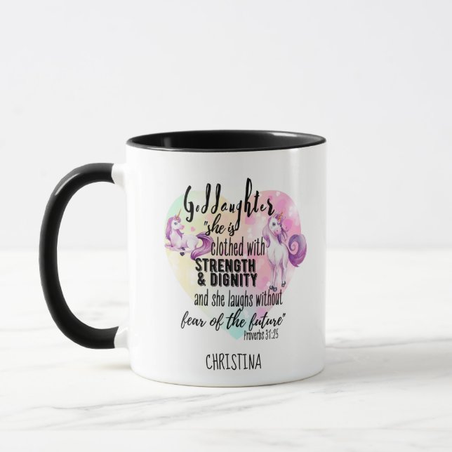 Mug Adolescent Godgirl cadeau Pink Unicorn Proverbe mi (Gauche)