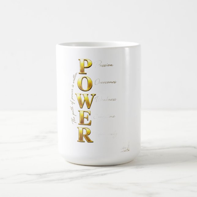 Mug ADOM Premium Inspirational "POWER" Graphique pour  (Centre)