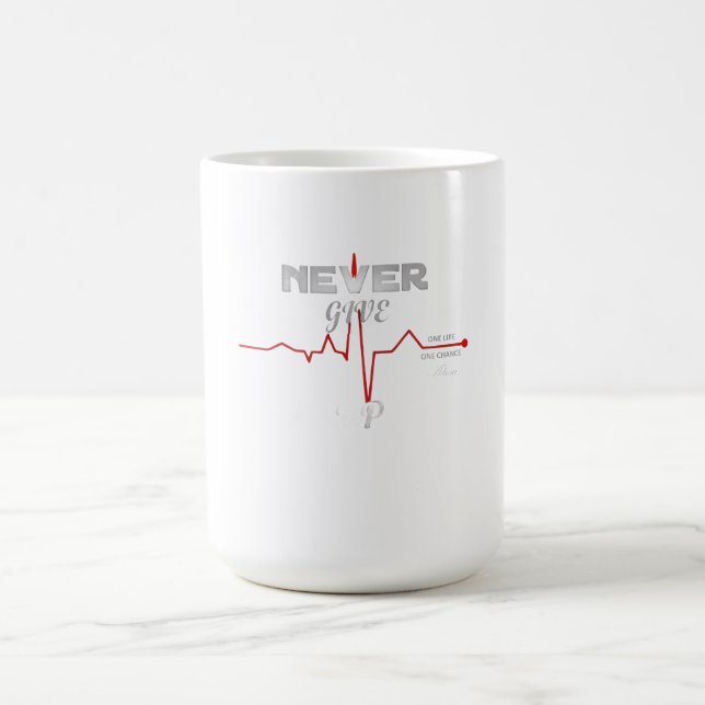 Mug ADOM Premium "Ne jamais abandonner" Graphique Femm (Centre)