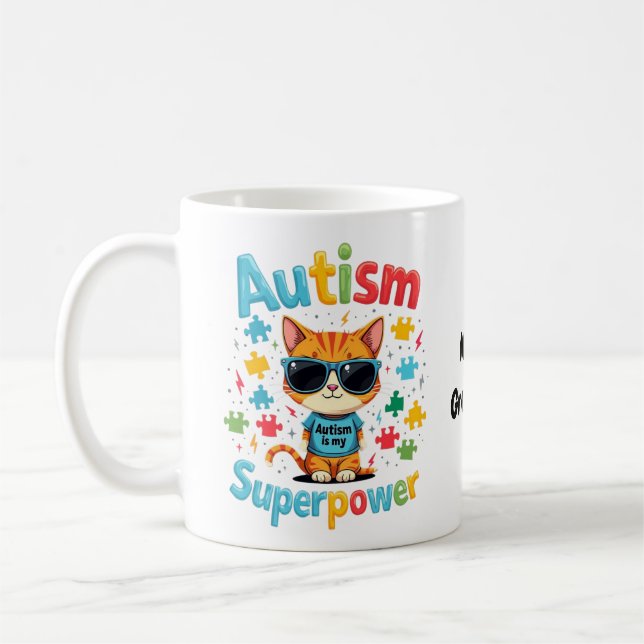 Mug Adopter l'amour pour les chats L'autisme est mon s (Gauche)