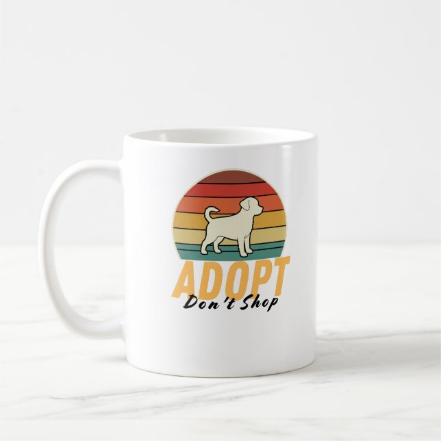Mug Adopter Ne pas Acheter Chien - Secourir Aime Les A (Gauche)
