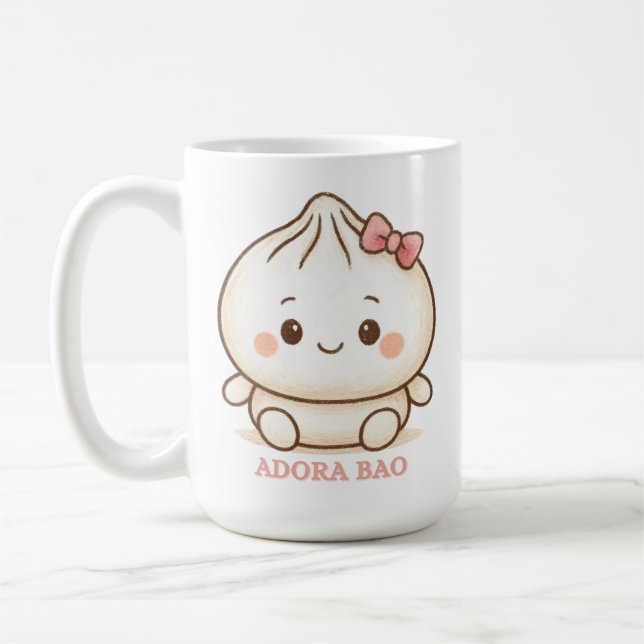 Mug Adora Bao | Illustration de Bao Bun Rose Mignon (Gauche)