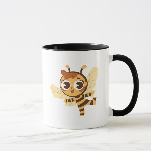 Mug Adorable abeille cartoon joyeuse. (Droite)