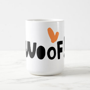 Mug Adorable Amoureux de les chiens "Woof" 15 oz de ca