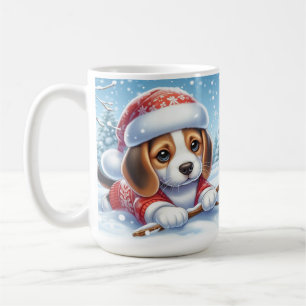Mug Adorable Beagle chiot en tenue de Noël