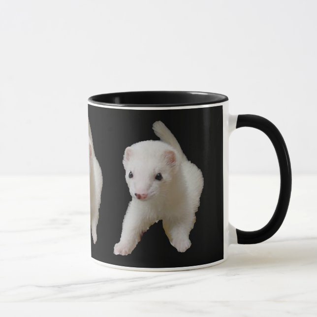 Mug Adorable Bébé blanc Ferret mignon Pet Louveur (Droite)
